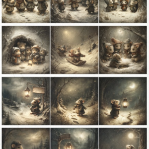 Papier de riz souris en hiver 156 ITD Collection