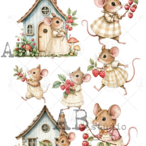 Papier de riz souris et fraises 101