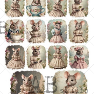 Papier de riz souris habillé 102