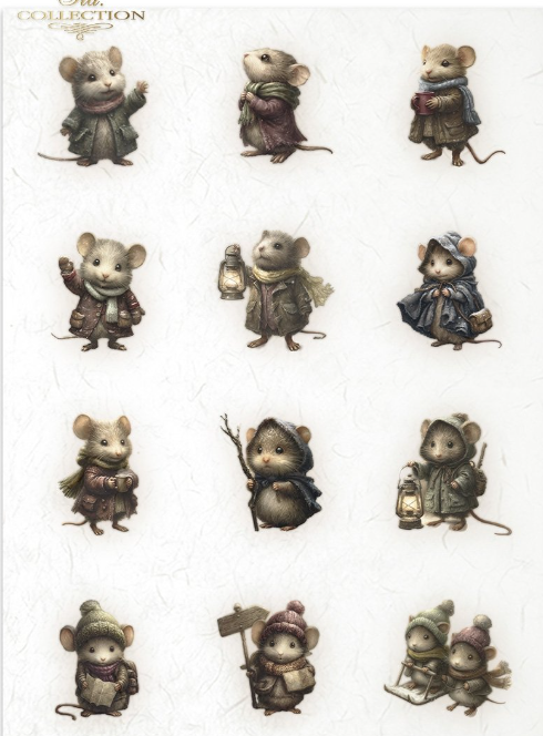 Papier de riz souris personnages 158 ITD Collection