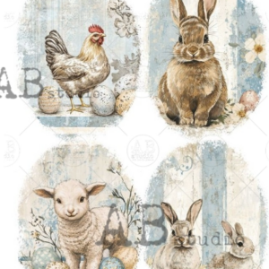 Papier lapin poule mouton 138