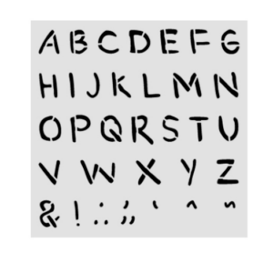 Petit pochoir alphabet