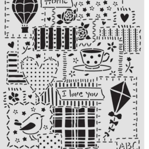 Pochoir épais cm 20X25 - Patchwork familial