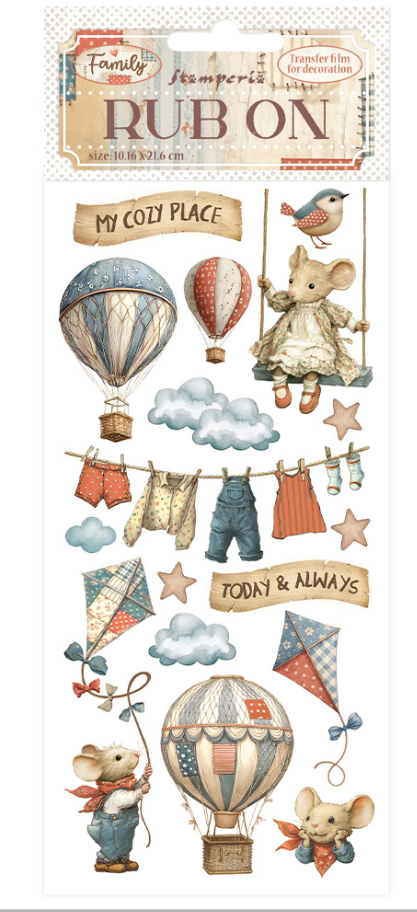 Rub-on Family Montgolfières