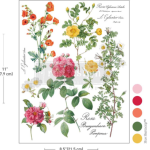 H2O Transfers Single Sheet - Poetry In Petals