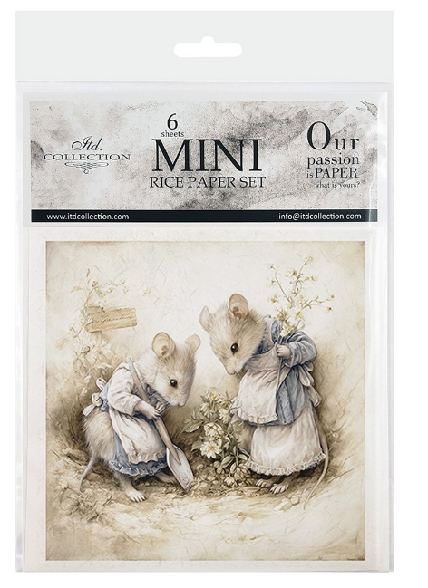 Lot de 6 papiers de riz souris