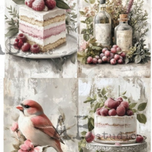 Papier de riz 4 cartes printemps 135