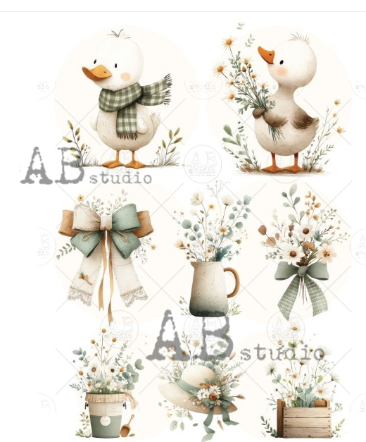 Papier de riz canard blanc ABSTUDIO 171