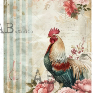 Papier de riz coq rayures 121