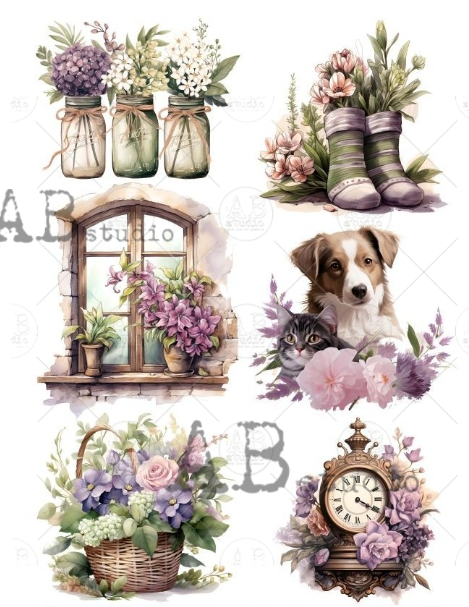 Papier de riz couleurs lavande 191