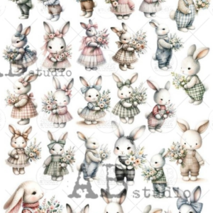 Papier de riz lapins mignons 118