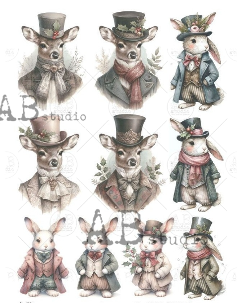 Papier de riz petits personnages habillés 183