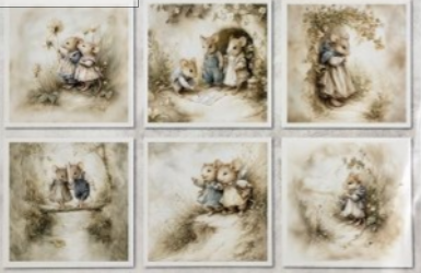 Lot de 6 papiers de riz souris pissenlit – Image 2