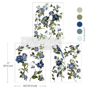 TRansfert pelicullable Blue Nest Blooms Redesign