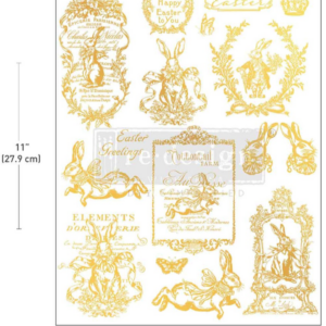 Transfert H2O Transfers Single Sheet Gold - Gilded Spring Easter