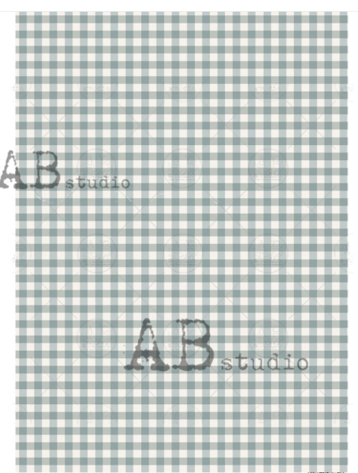 Papier de riz A3 Vichy vert