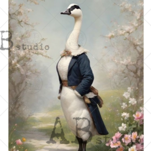 Papier de riz A3 oie habillées