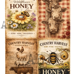 Papier de riz 4 cartes Honey 211