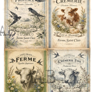 Papier de riz 4 cartes ferme 213