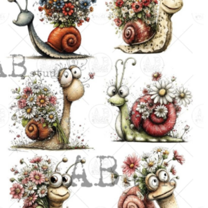 Papier de riz escargots rigolos 215