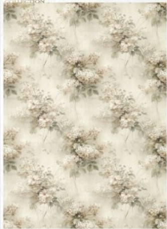 Papier de riz fond de fleurs anciens 239