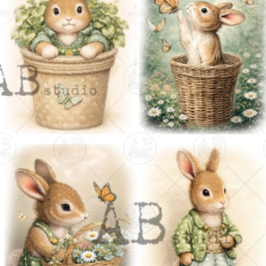 Papier de riz lapin en pot 236