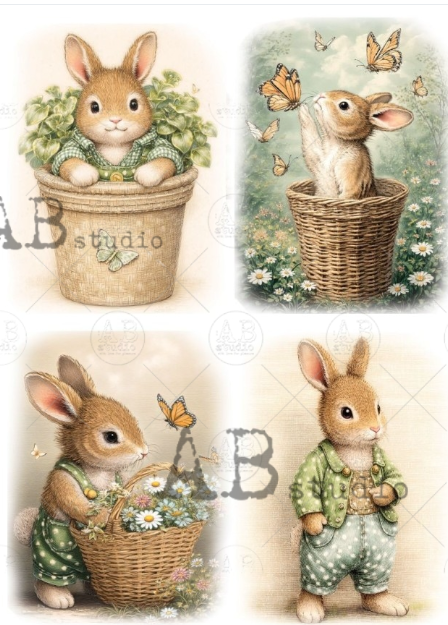 Papier de riz lapin en pot 236