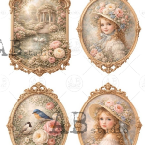 Papier de riz médaillon petite fille 237