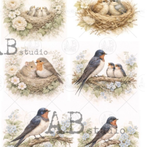 Papier de riz oiseaux 234