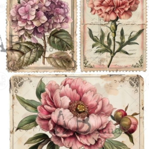 Papier de riz roses cartes 267