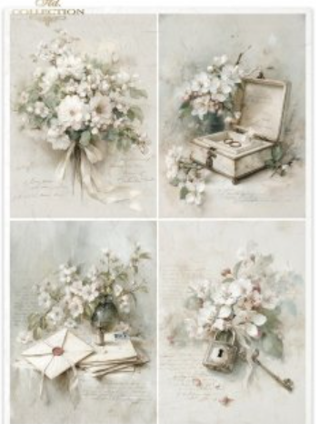 Papier de riz clef et lettres 233