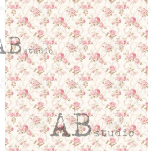Papier de riz petites fleurs roses