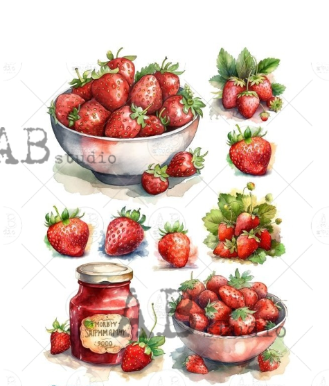 Papier de riz fraisiers 283