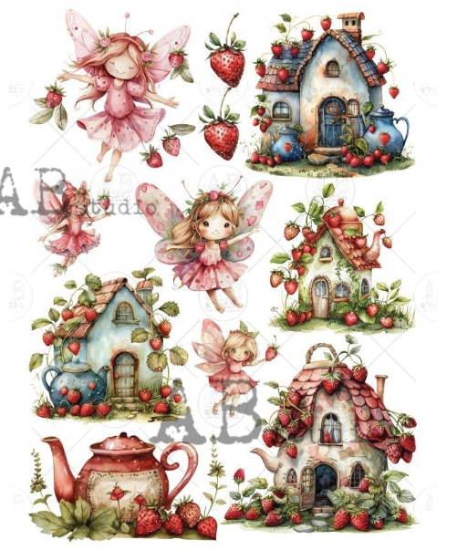 Papier de riz maison fraises 280