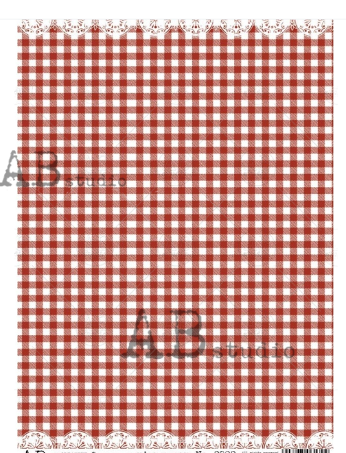 Papier de riz vichy rouge 291