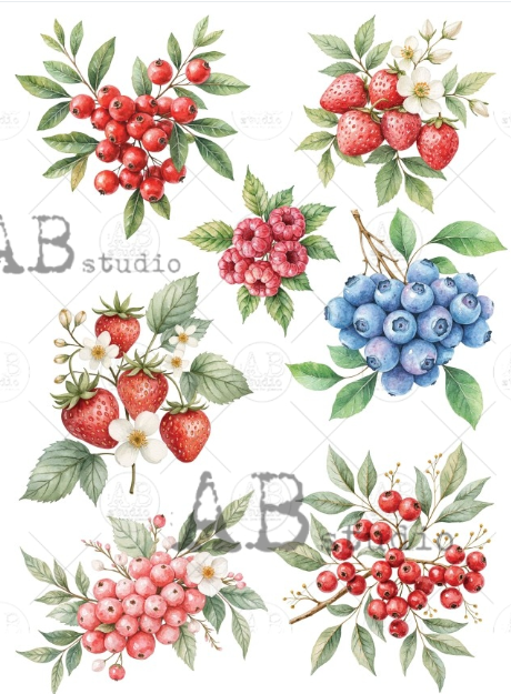 PApier de riz grappe fruits rouges 288