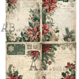 Papier de riz 4 cartes lettres 305