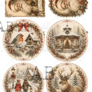 PapPapier de riz Ronds de Noel 309