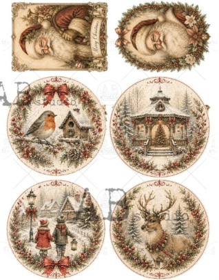 PapPapier de riz Ronds de Noel 309