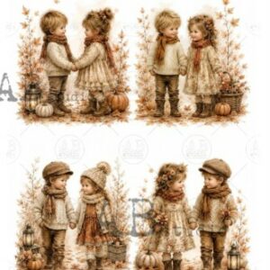 Papier de riz enfants d'automne 315