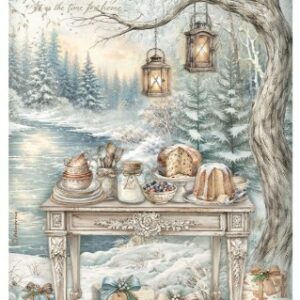 Papier de riz la table white christmas 332