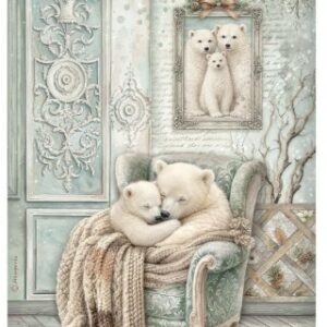Papier de riz ourson blanc 330