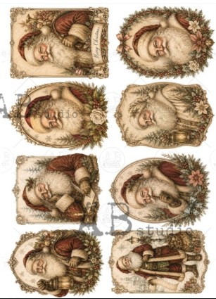 Papier de riz petite image de père de Noel 310