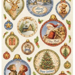 Papier de riz silent night Christmas ball