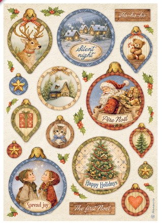 Papier de riz silent night Christmas ball