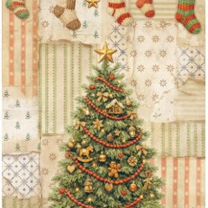 Papier de riz silent night Christmas tree