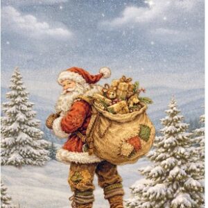Papier de riz silent night Santa