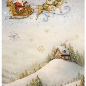Papier de riz silent night Santa Claus