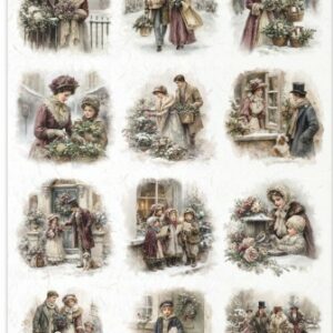 Papier de riz Noel personnages ancien ITD 501