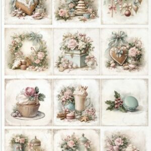 PApier de riz noel rose coeur 504 itd